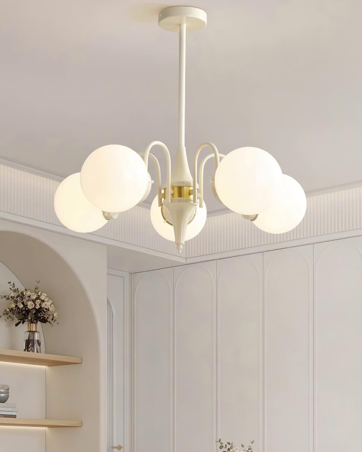 Elauian lampadario sfera Crema moderno