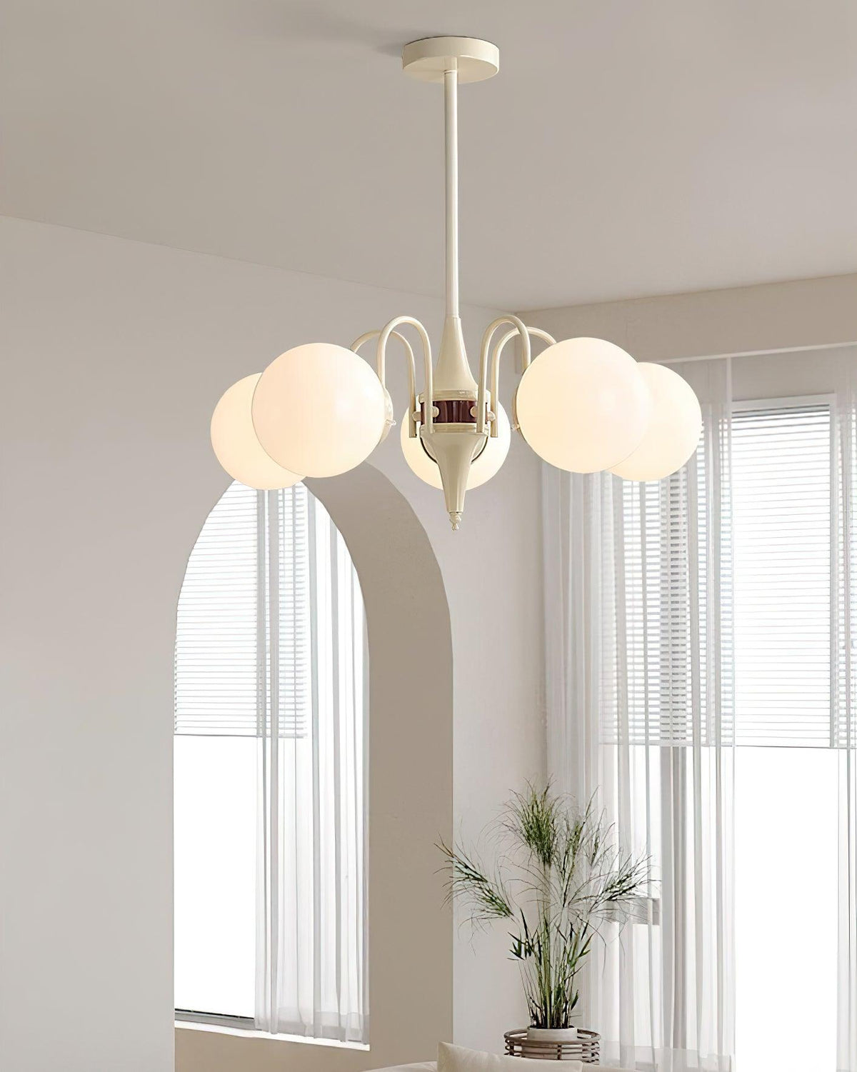 Elauian lampadario sfera Crema moderno