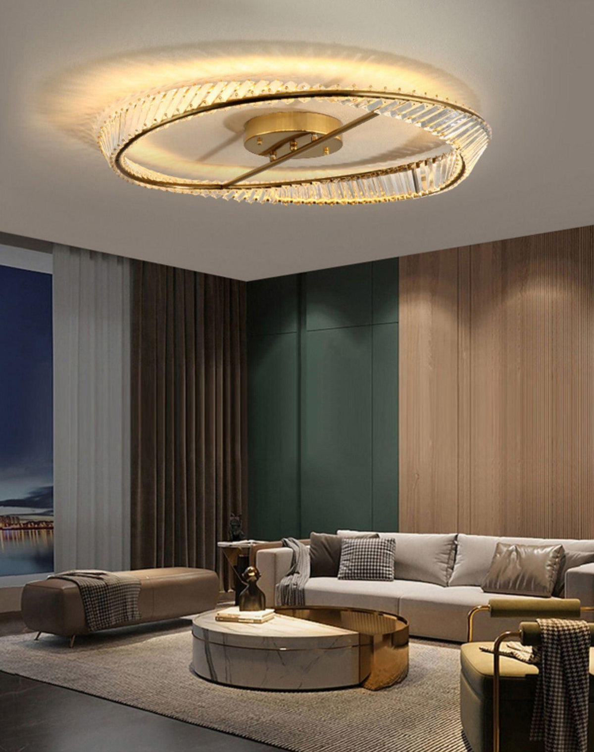 Elyaniella lampada da soffitto Anelli in cristallo Acciaio inox
