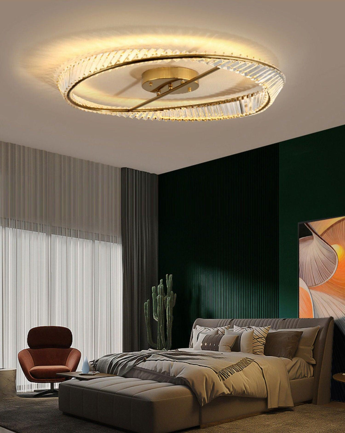 Elyaniella lampada da soffitto Anelli in cristallo Acciaio inox