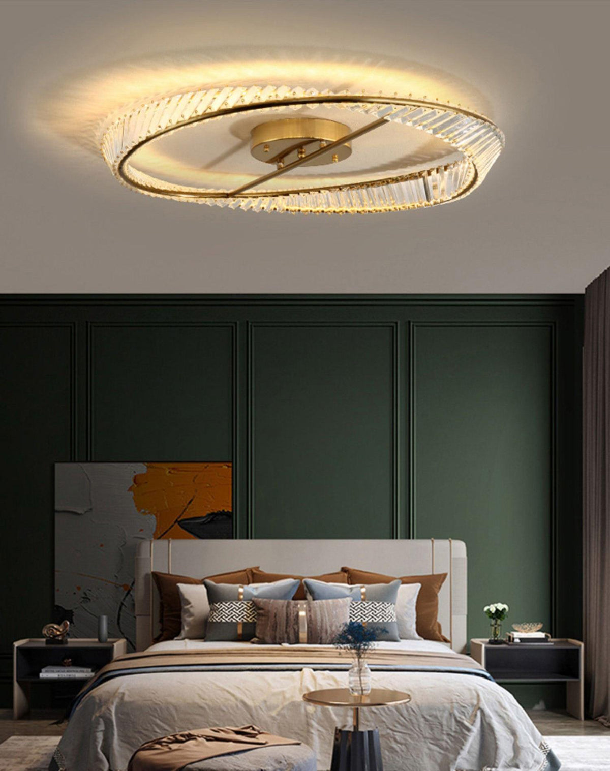 Elyaniella lampada da soffitto Anelli in cristallo Acciaio inox