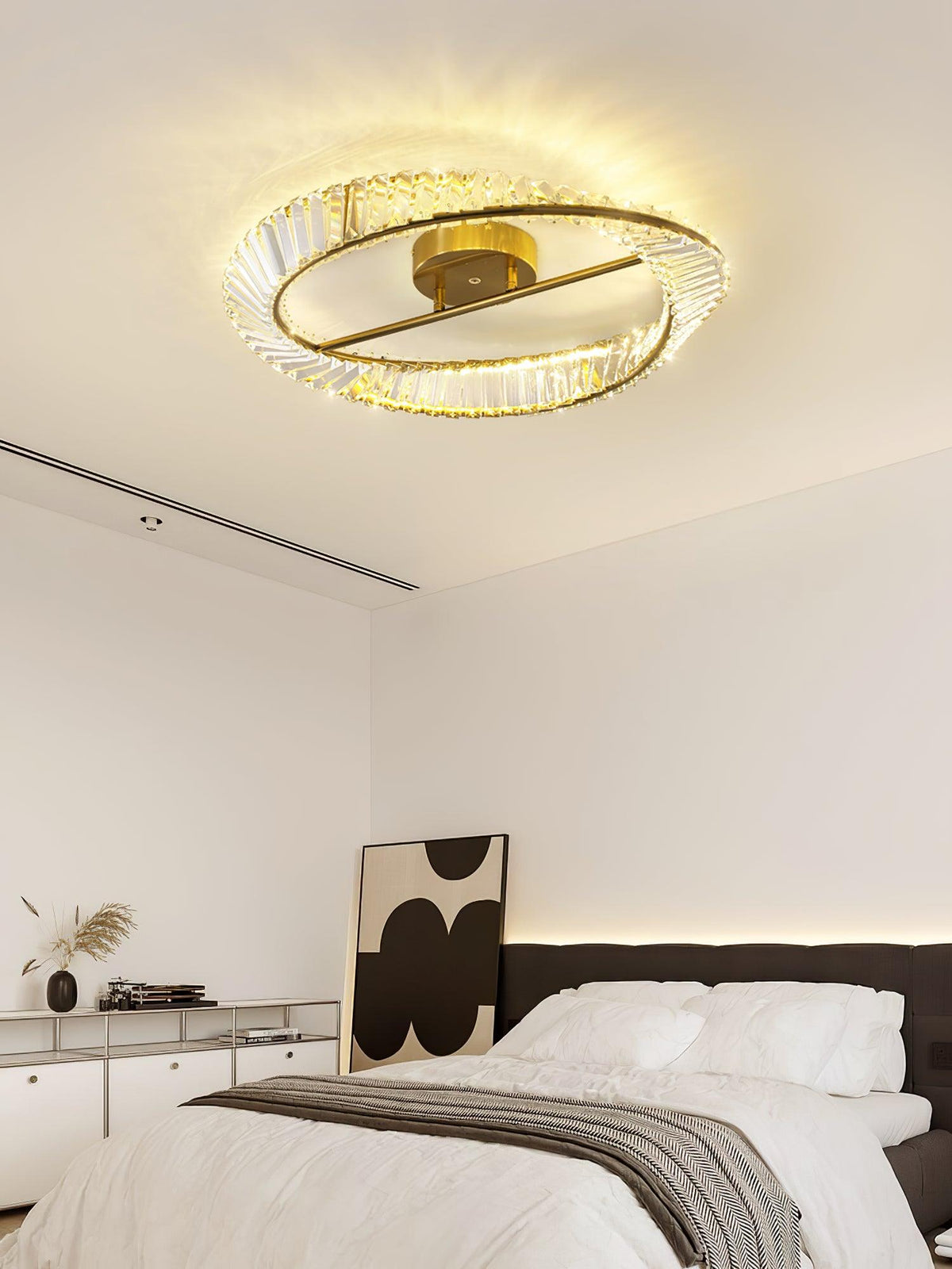 Elyaniella lampada da soffitto Anelli in cristallo Acciaio inox