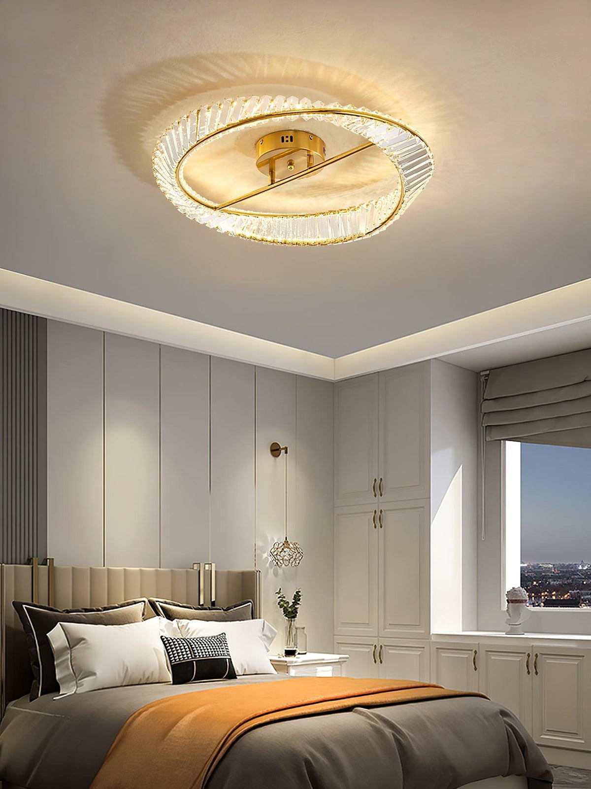 Elyaniella lampada da soffitto Anelli in cristallo Acciaio inox