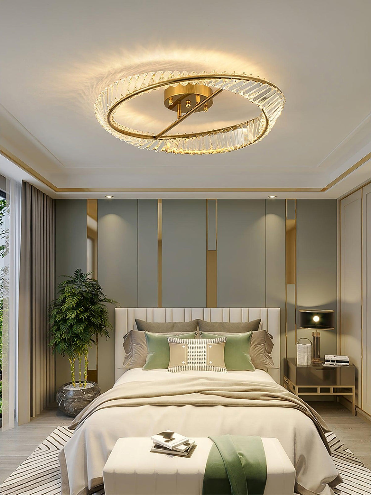 Elyaniella lampada da soffitto Anelli in cristallo Acciaio inox