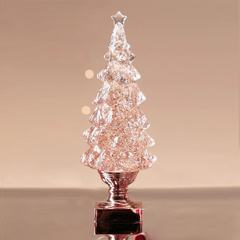 Lampada da tavolo a forma di albero di Natale in cristallo (batteria integrata)