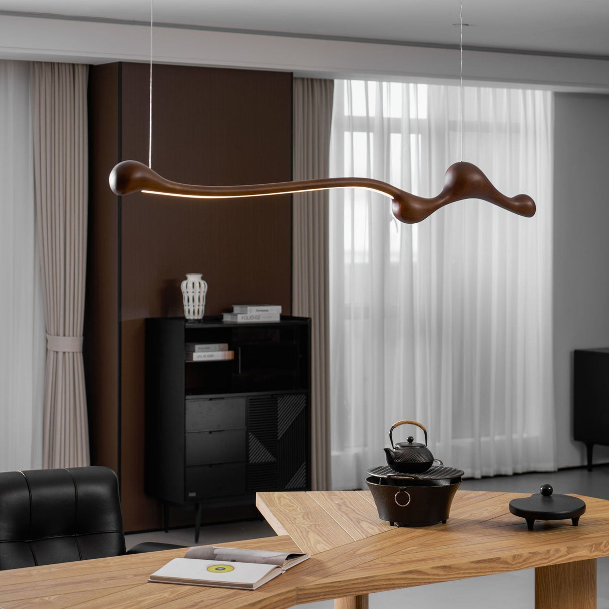 Alenor lampada a sospensione Retro in legno