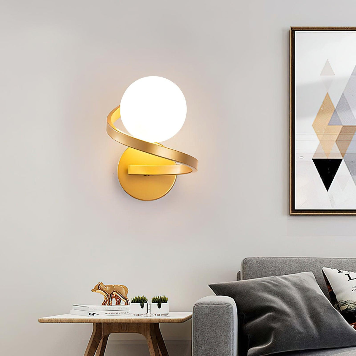 Yvian lampada da parete moderna minimalista in ottone e vetro