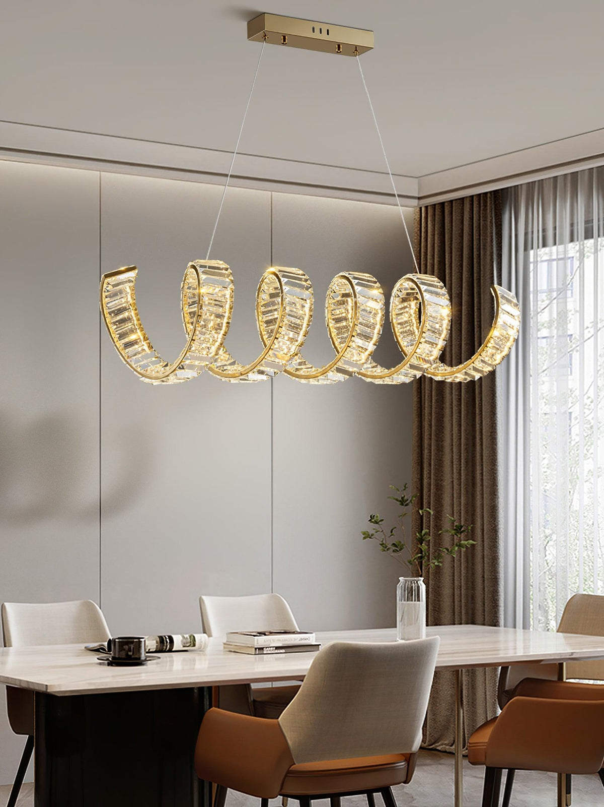 Luxielle lampadario Curvo LED Cristallo Lussuoso