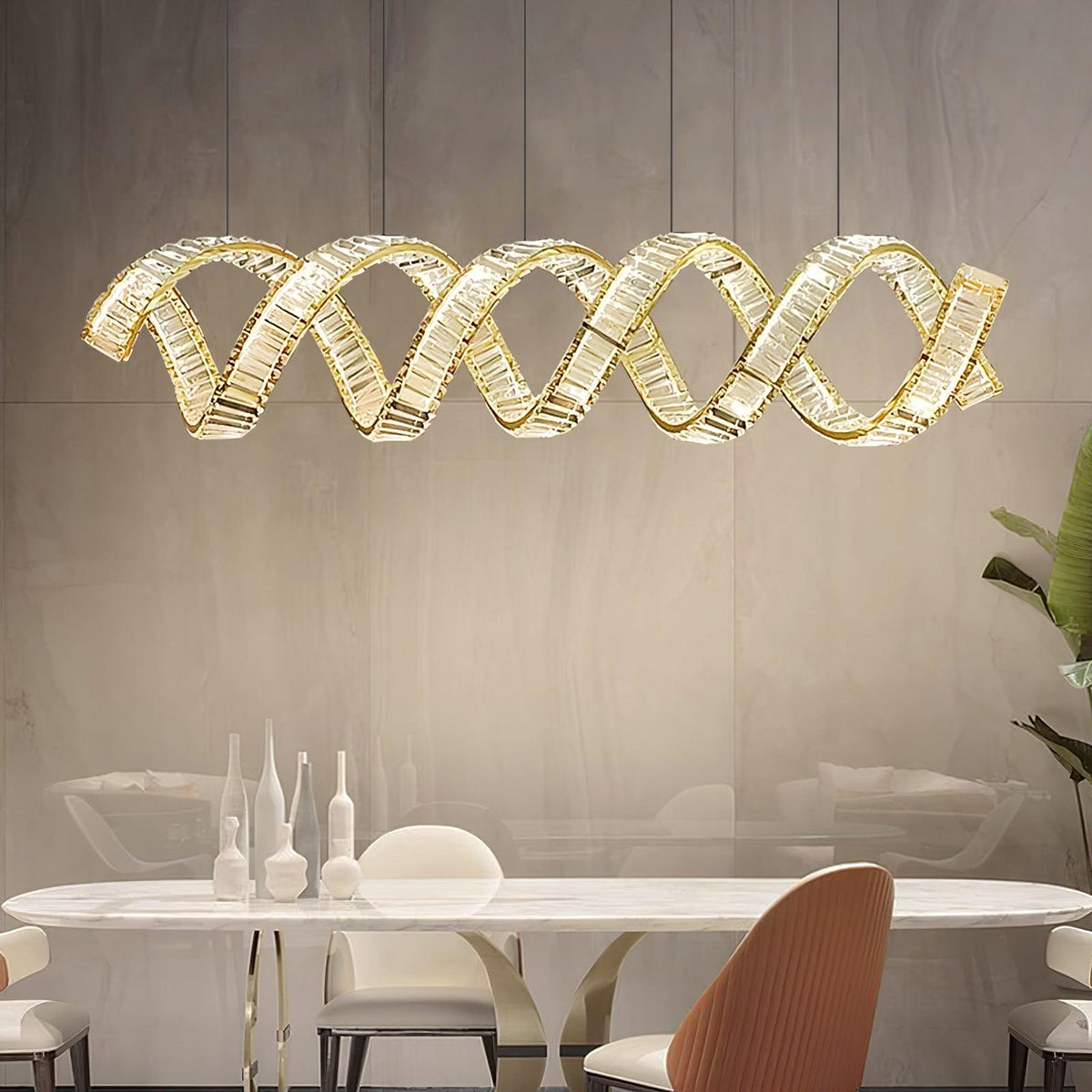 Luxielle lampadario Curvo LED Cristallo Lussuoso
