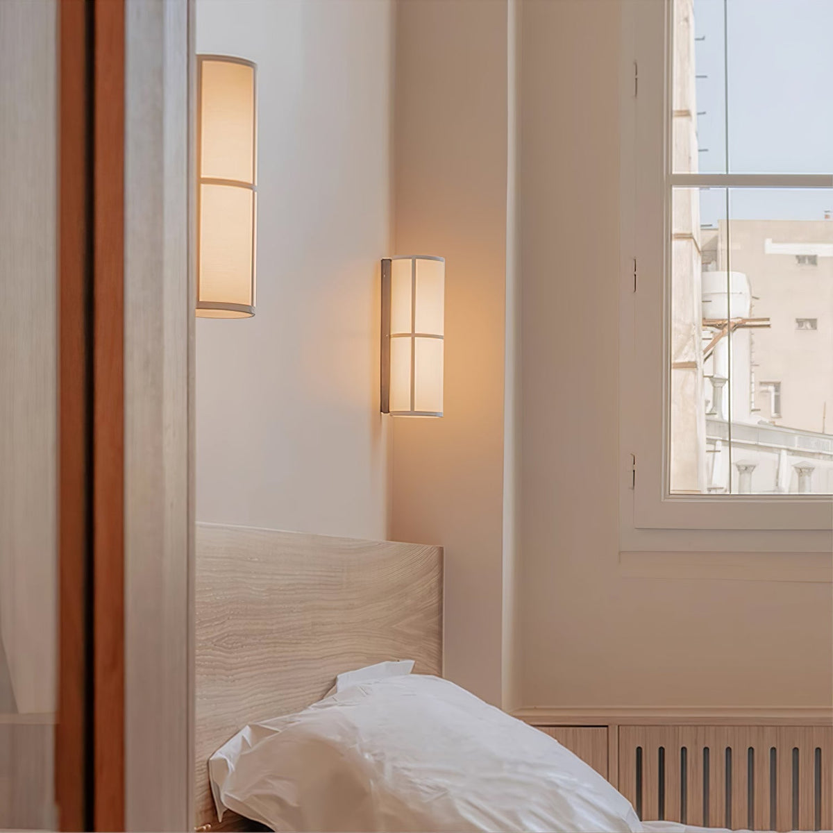 Seraniella lampada da parete Cilindrica in tessuto Art Nordic con spina