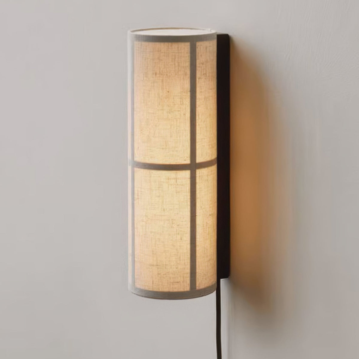 Seraniella lampada da parete Cilindrica in tessuto Art Nordic con spina
