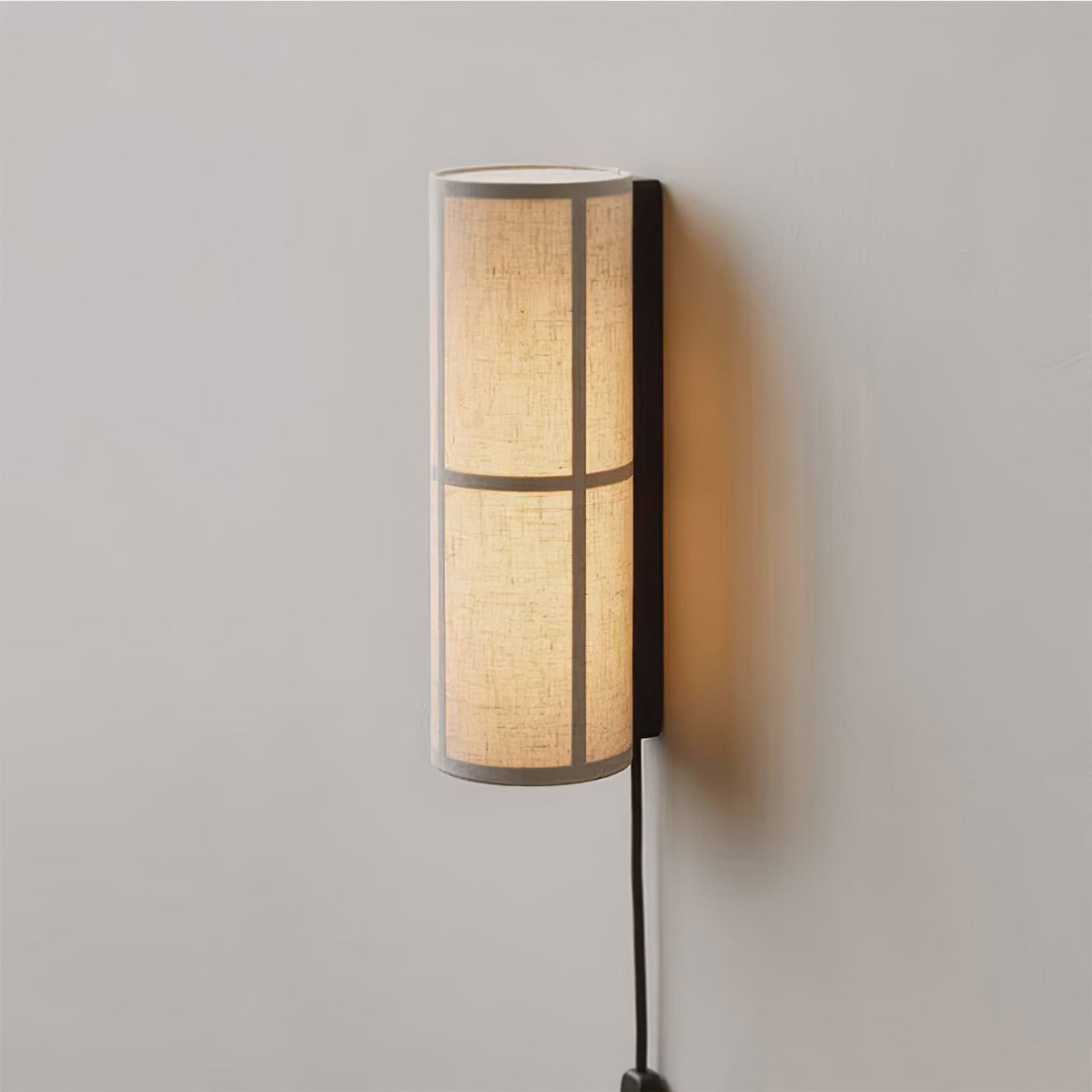 Seraniella lampada da parete Cilindrica in tessuto Art Nordic con spina
