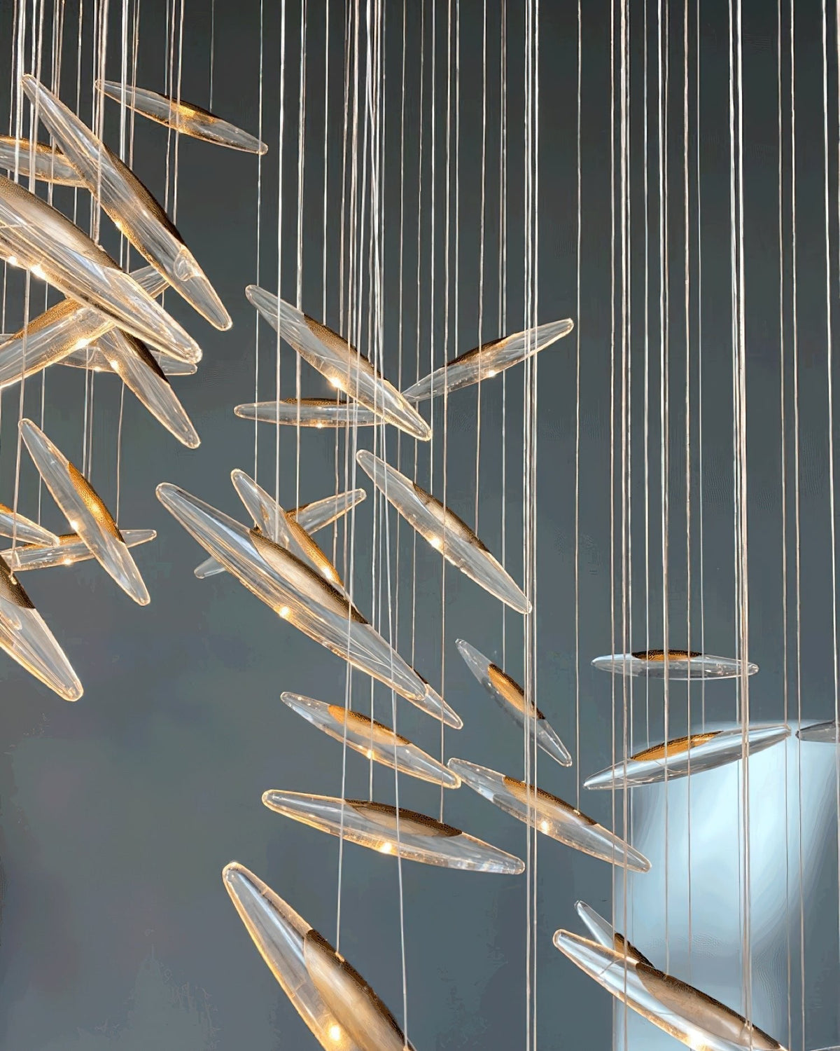 Hylor lampadario Luxury Moonlight Whispers in vetro