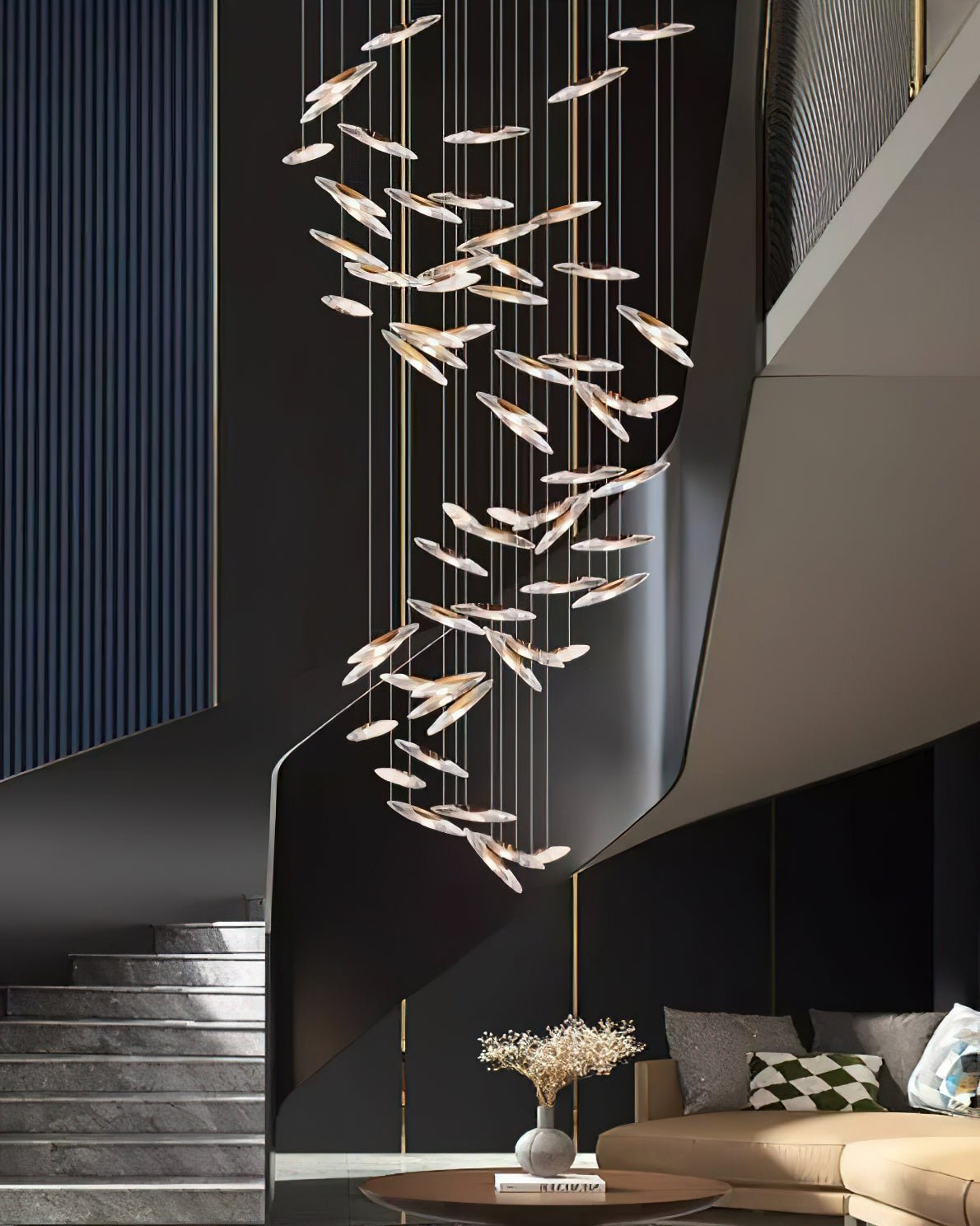 Hylor lampadario Luxury Moonlight Whispers in vetro