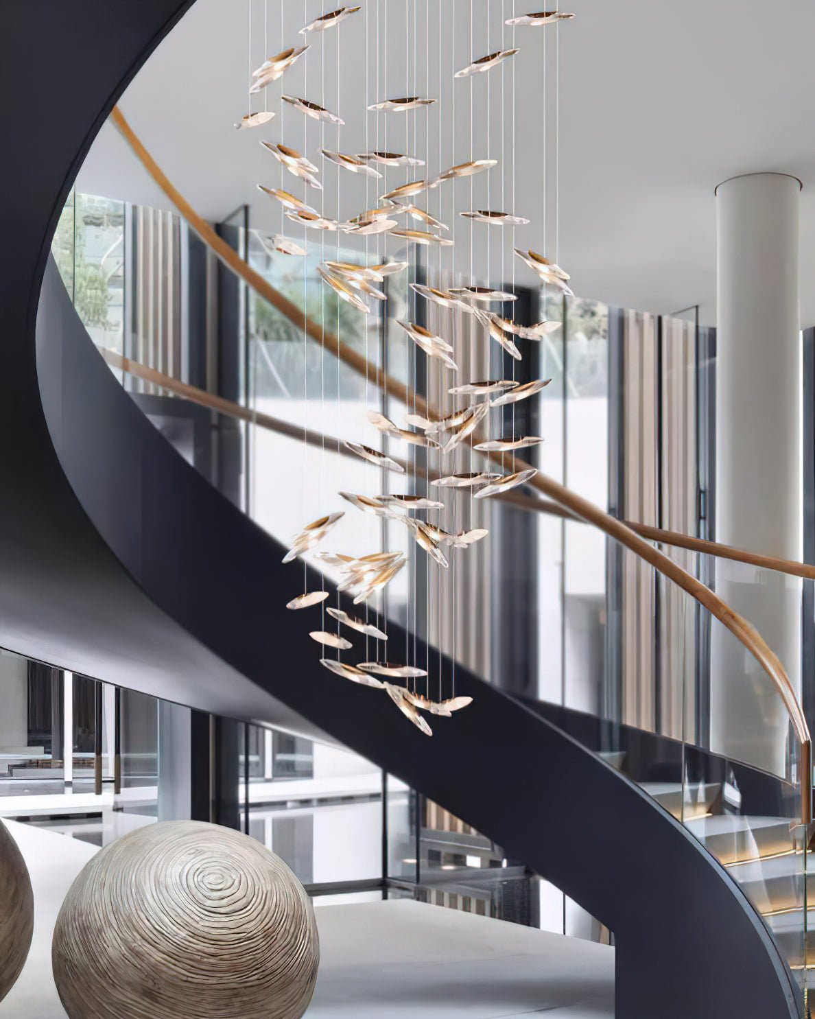 Hylor lampadario Luxury Moonlight Whispers in vetro