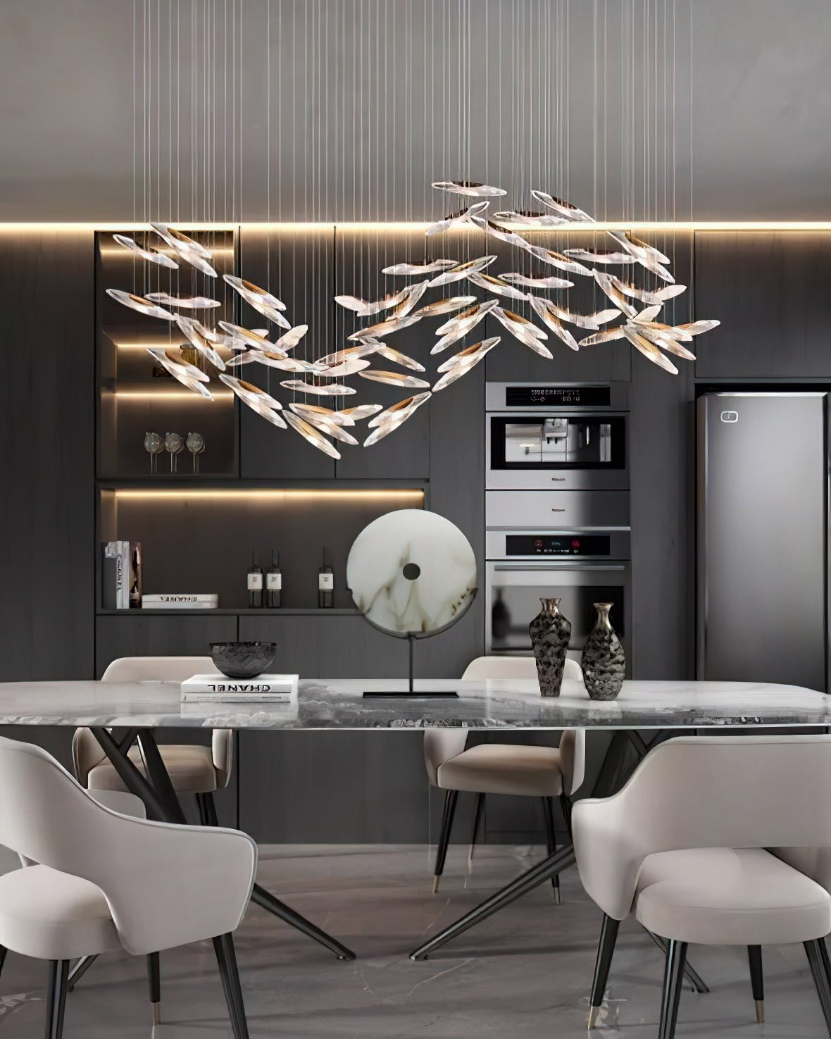 Hylor lampadario Luxury Moonlight Whispers in vetro