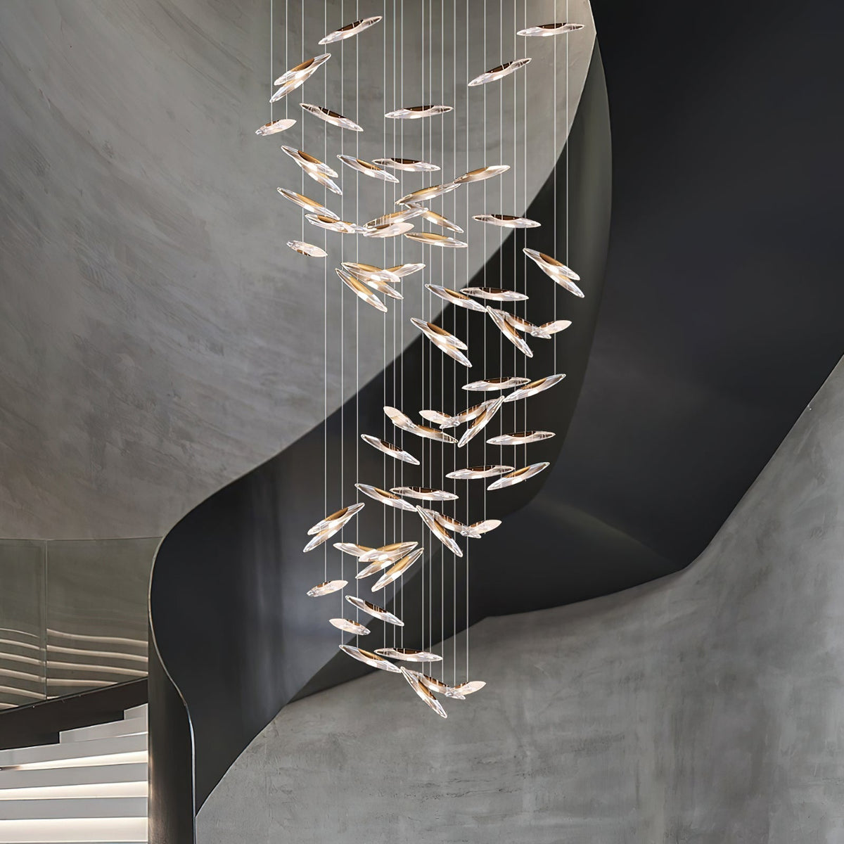 Hylor lampadario Luxury Moonlight Whispers in vetro