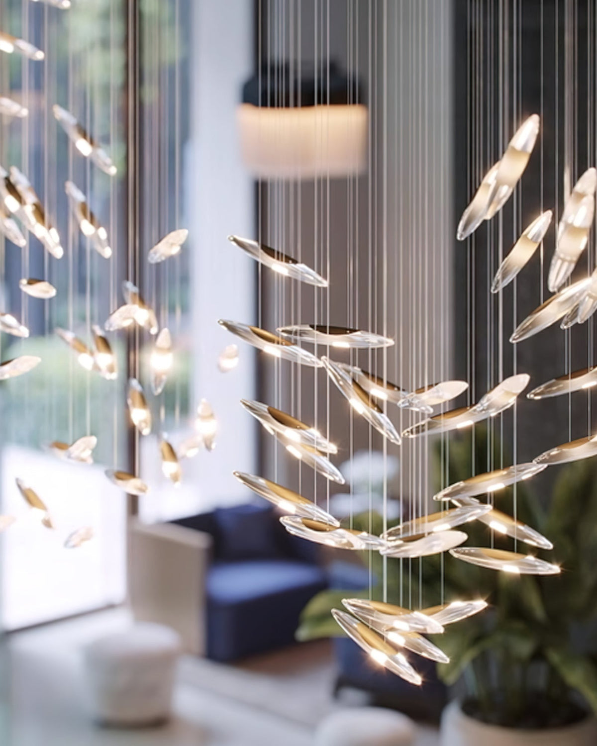 Hylor lampadario Luxury Moonlight Whispers in vetro