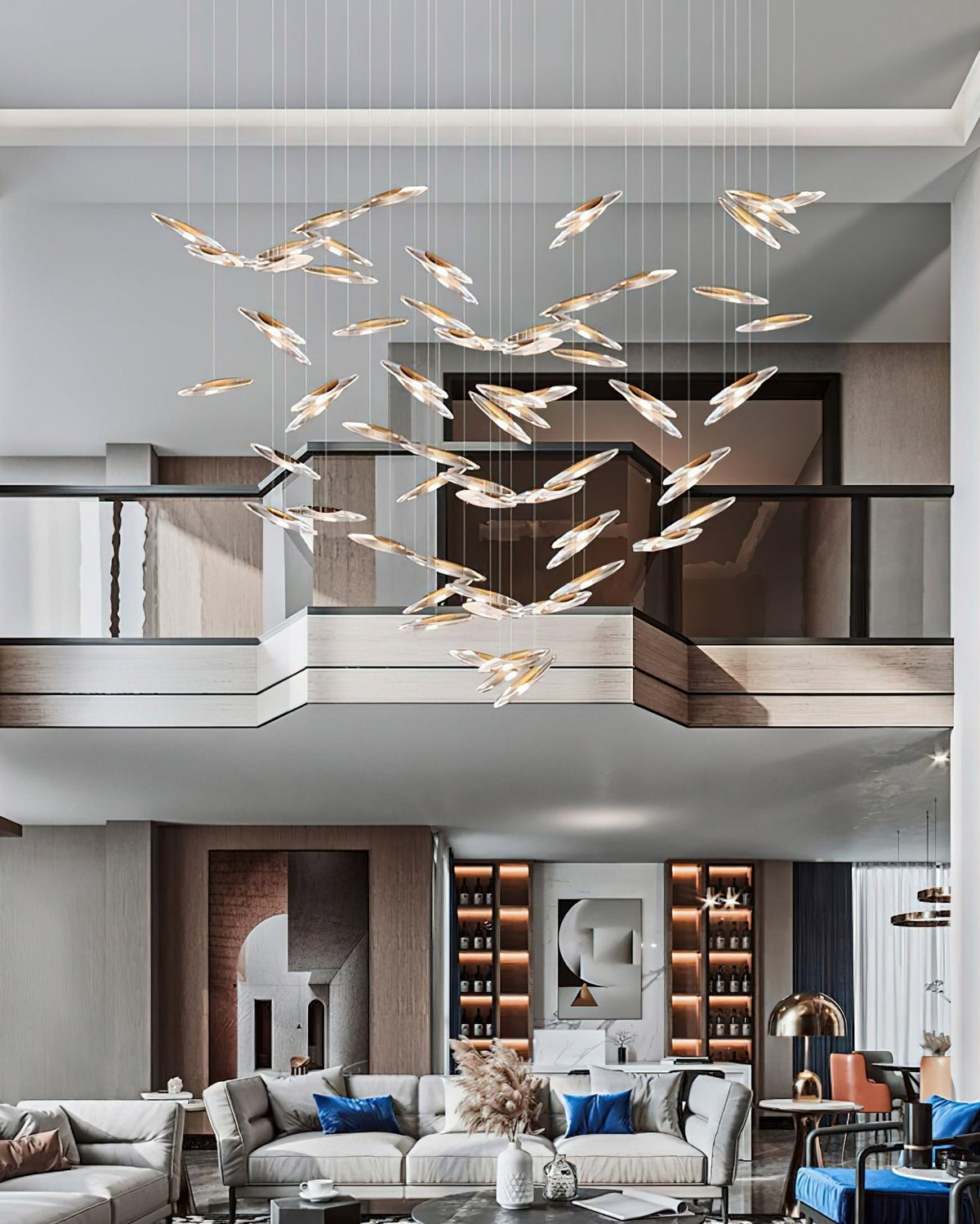 Hylor lampadario Luxury Moonlight Whispers in vetro