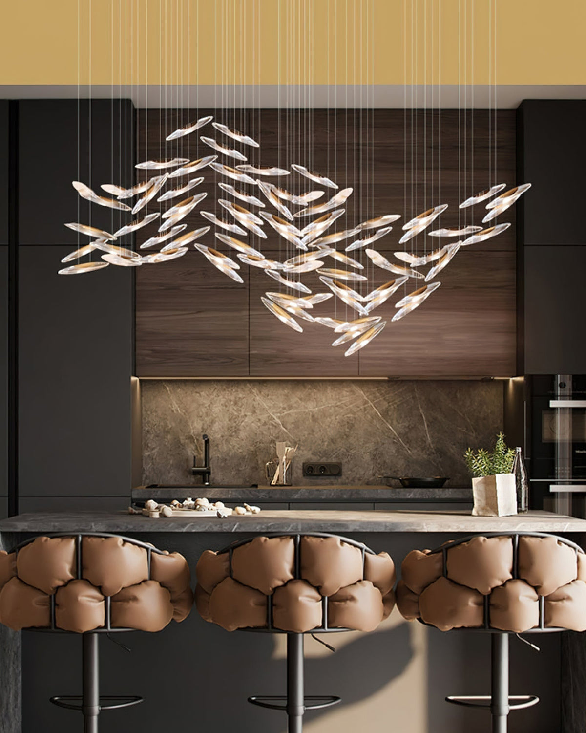 Hylor lampadario Luxury Moonlight Whispers in vetro