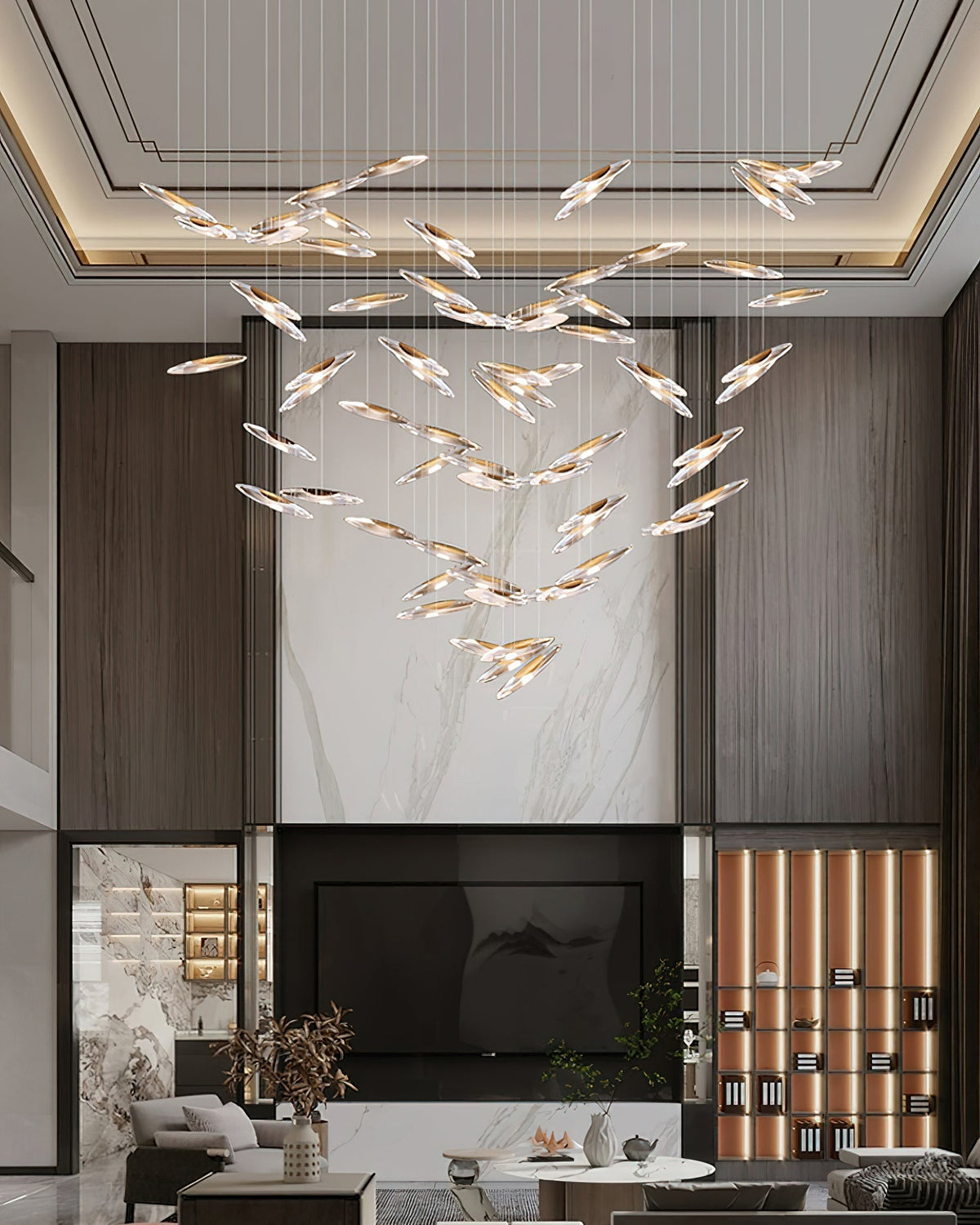Hylor lampadario Luxury Moonlight Whispers in vetro
