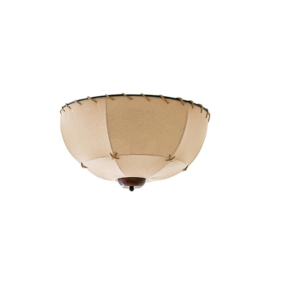 Dome lampada da soffitto in legno e tessuto artigianale rustico
