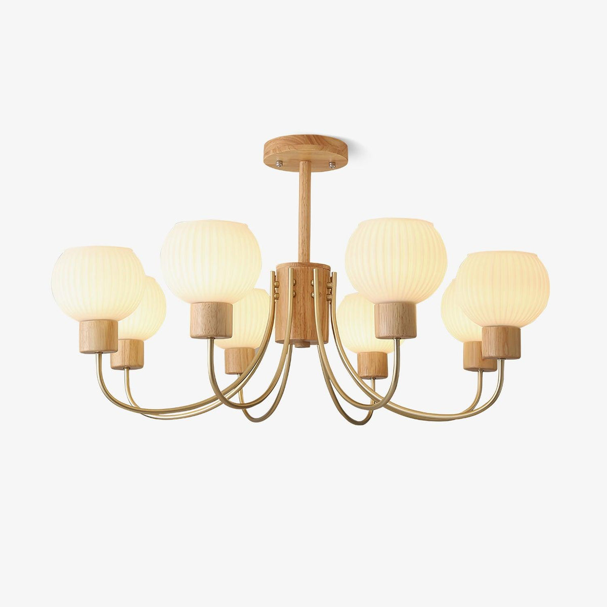 Sylorine lampadario in legno 6 luci Eleganti in vetro