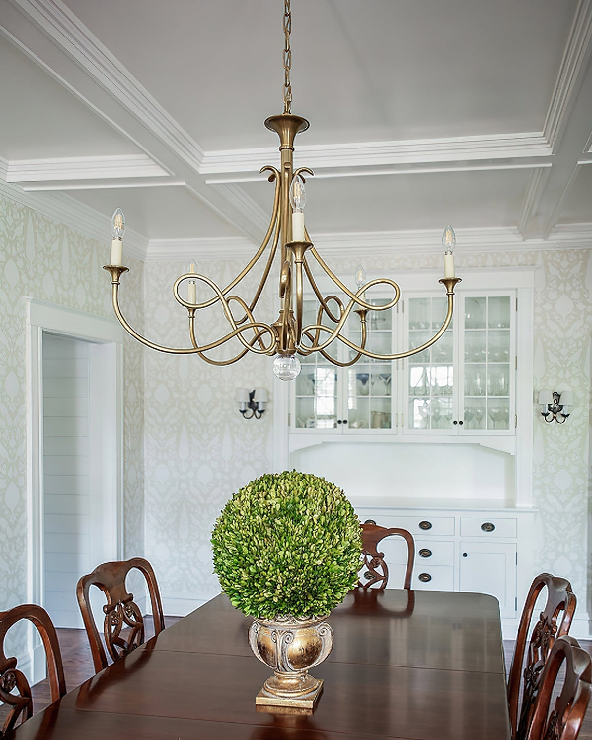 Efra lampadario ottone Double Twist Candelabra Cristallo