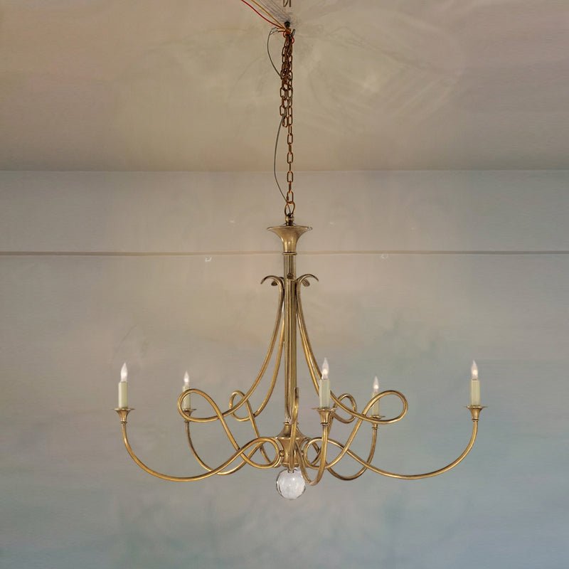 Efra lampadario ottone Double Twist Candelabra Cristallo