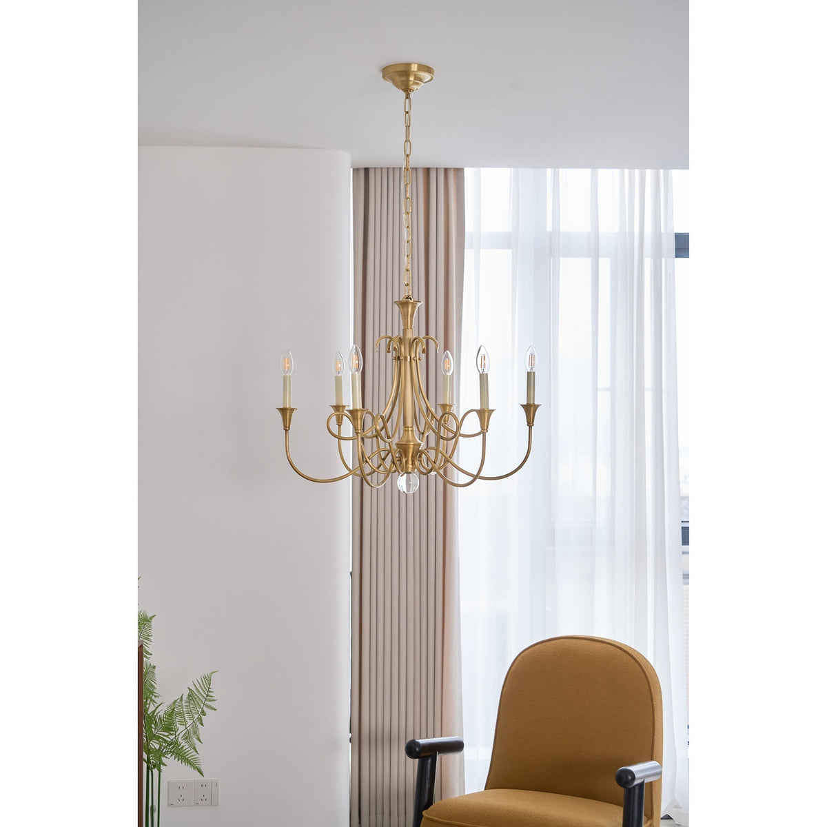 Efra lampadario ottone Double Twist Candelabra Cristallo