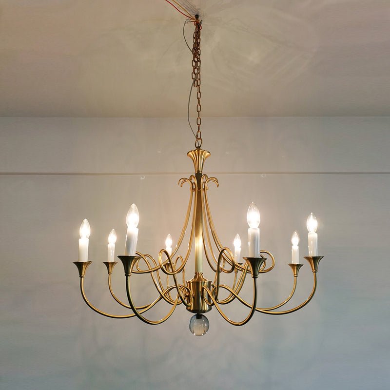 Efra lampadario ottone Double Twist Candelabra Cristallo