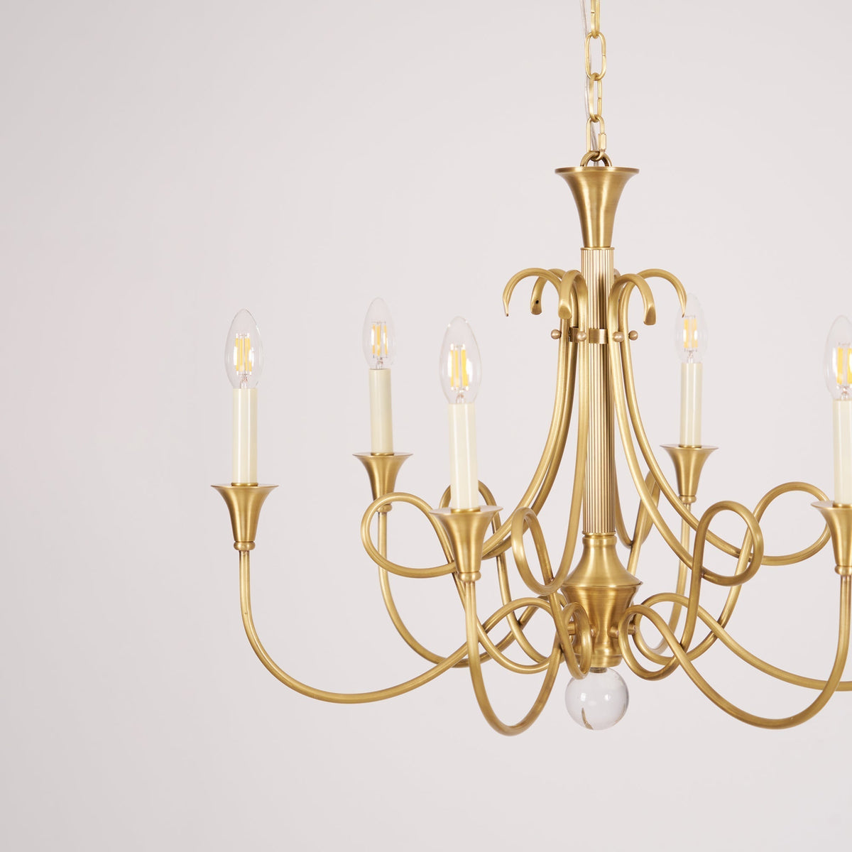 Efra lampadario ottone Double Twist Candelabra Cristallo