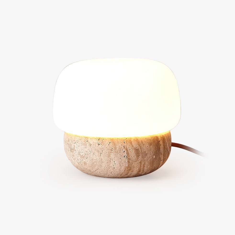 Eldoreth Dome Base travertino lampada da tavolo