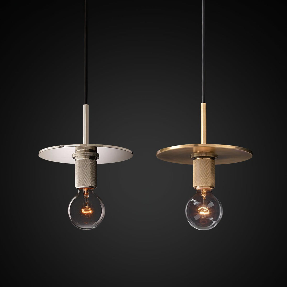 Lampada a sospensione in ottone, design minimalista per sala da pranzo o cucina in metallo