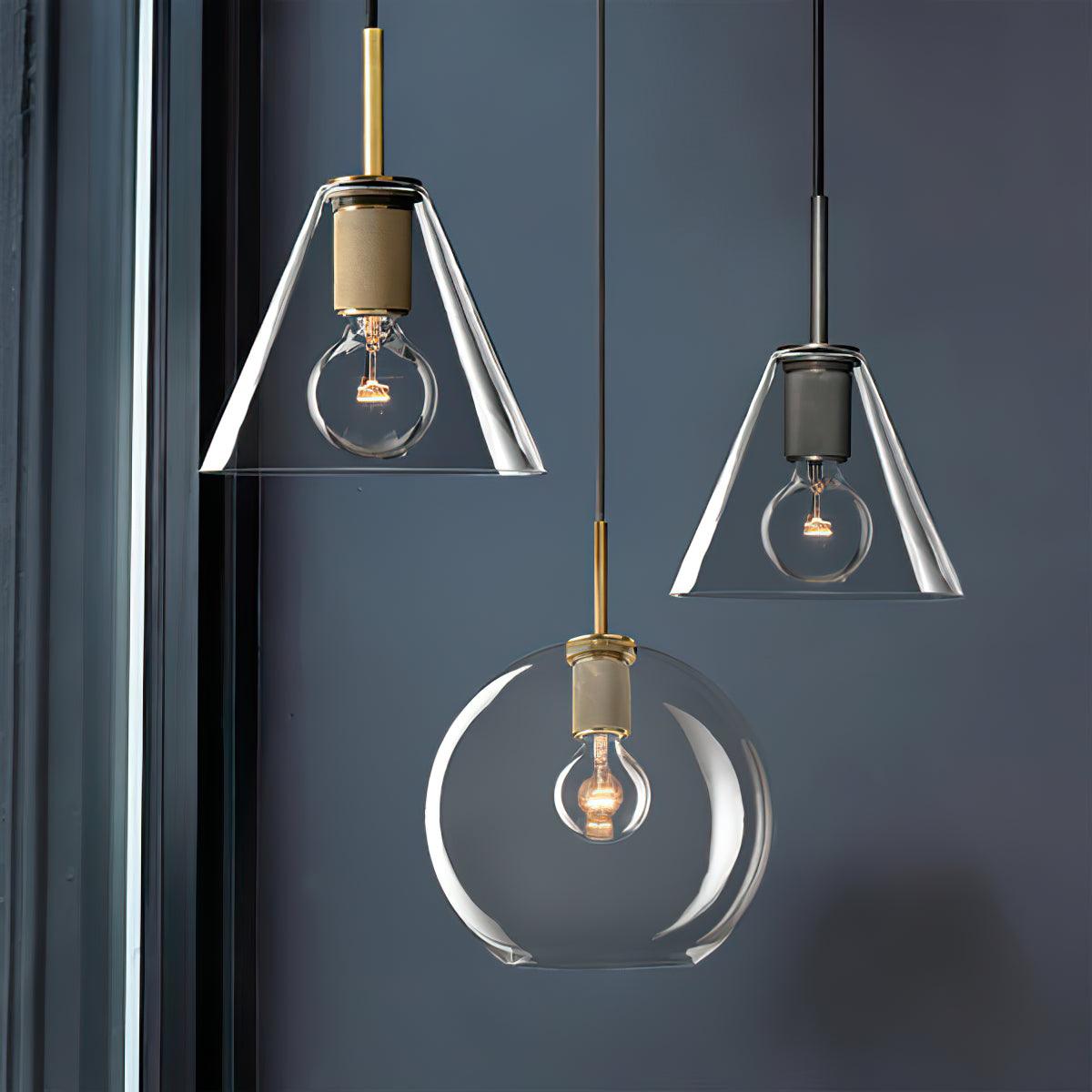 Lampada a sospensione in ottone, design minimalista per sala da pranzo o cucina in metallo