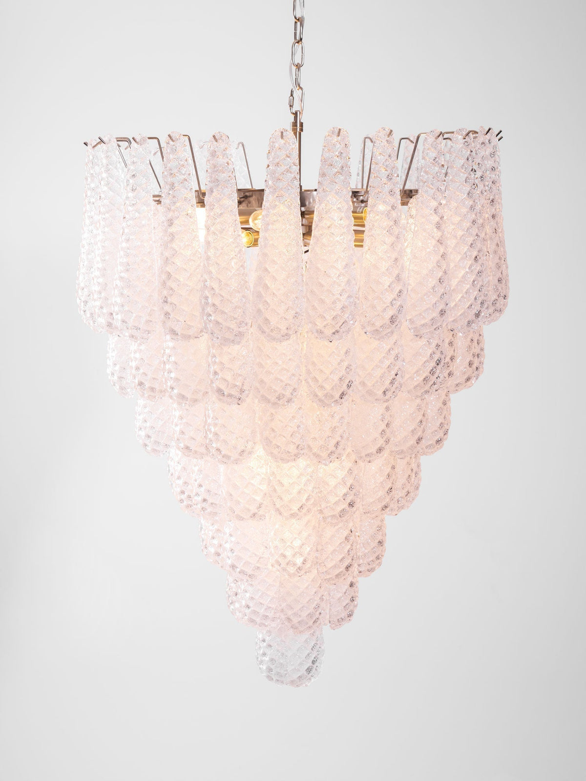 Lioralella lampadario Gocce Trasparenti vetro di Murano Cascata Diamante