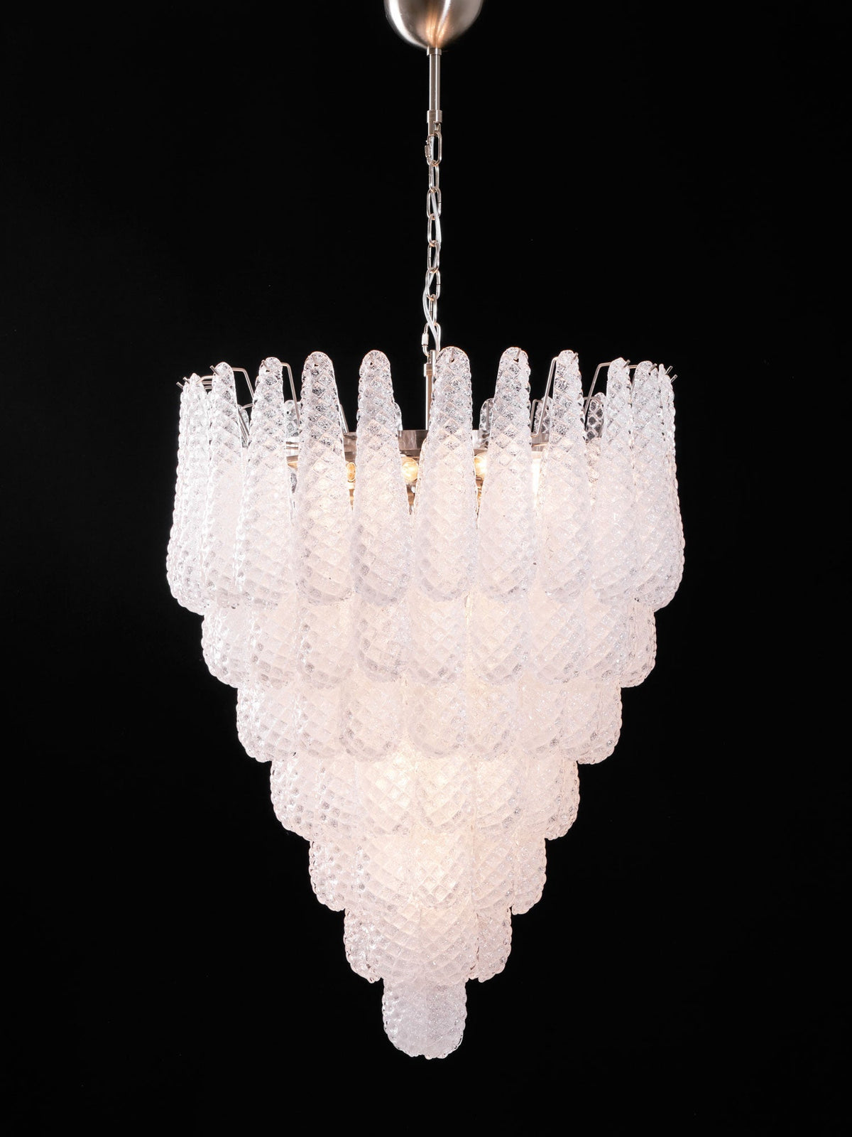 Lioralella lampadario Gocce Trasparenti vetro di Murano Cascata Diamante