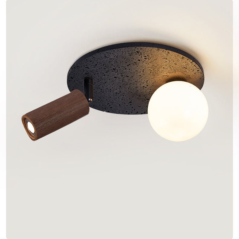 Qule lampada da soffitto flessibile in travertino nero