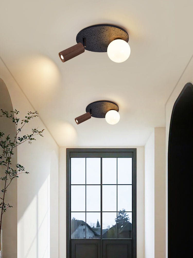 Qule lampada da soffitto flessibile in travertino nero