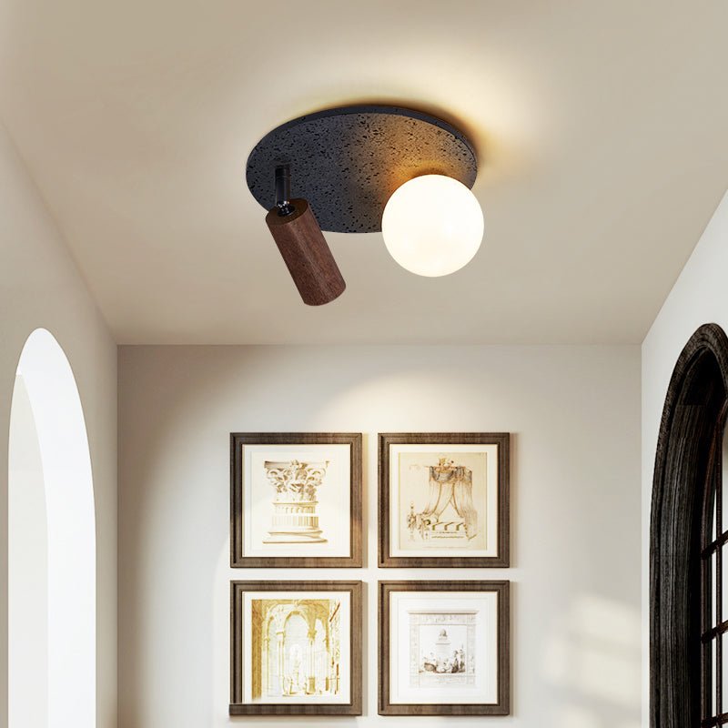 Qule lampada da soffitto flessibile in travertino nero