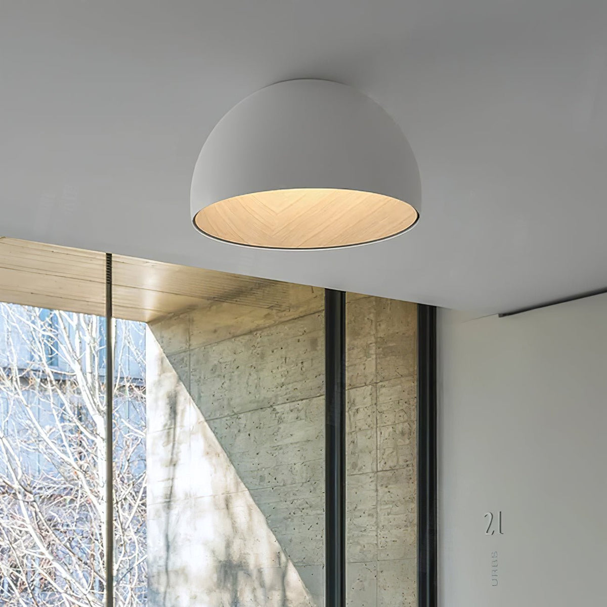 Coda lampada da soffitto a cupola in legno minimalista