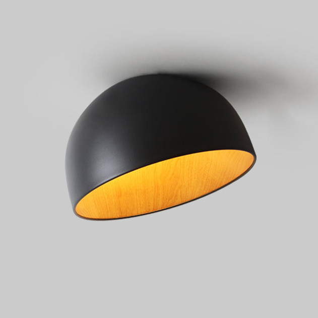 Coda lampada da soffitto a cupola in legno minimalista