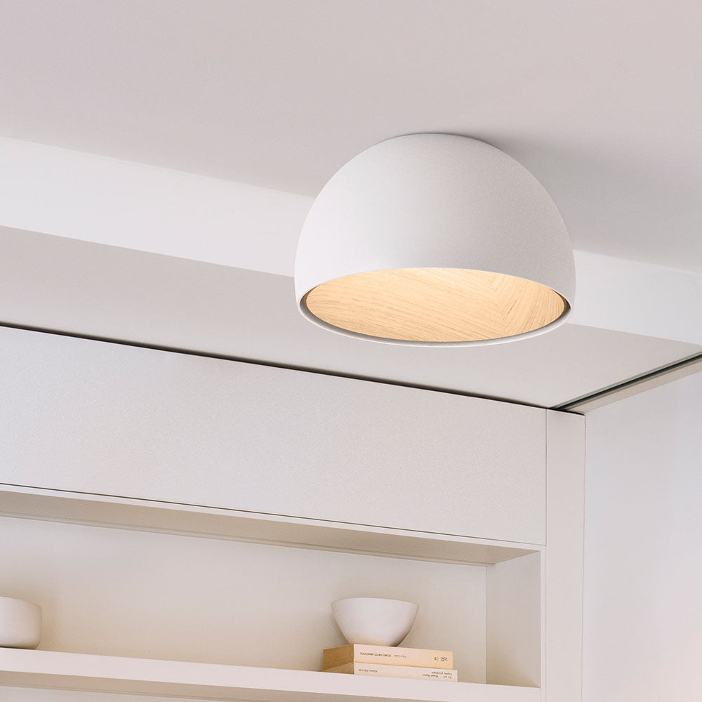 Coda lampada da soffitto a cupola in legno minimalista