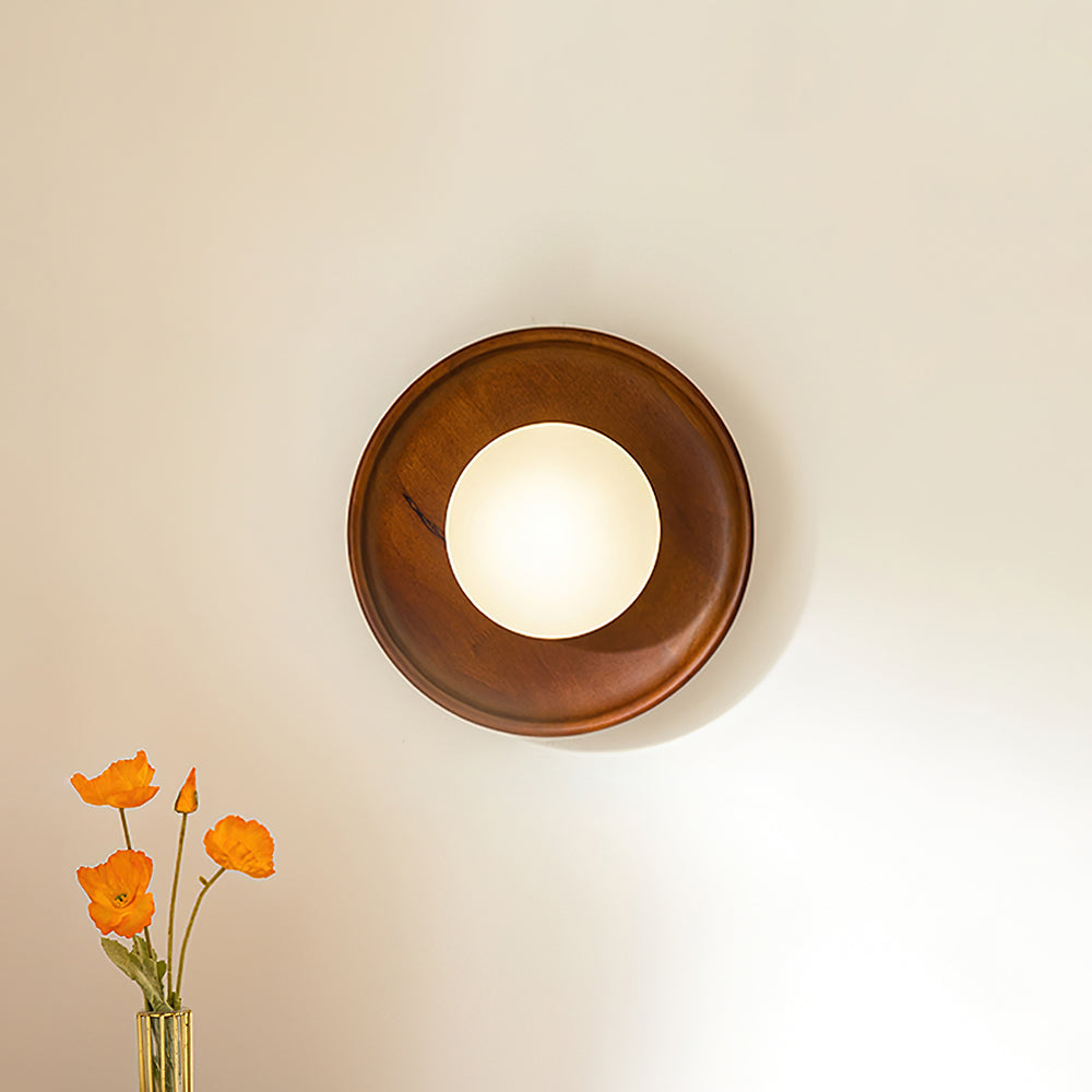 Runa lampada da parete in legno