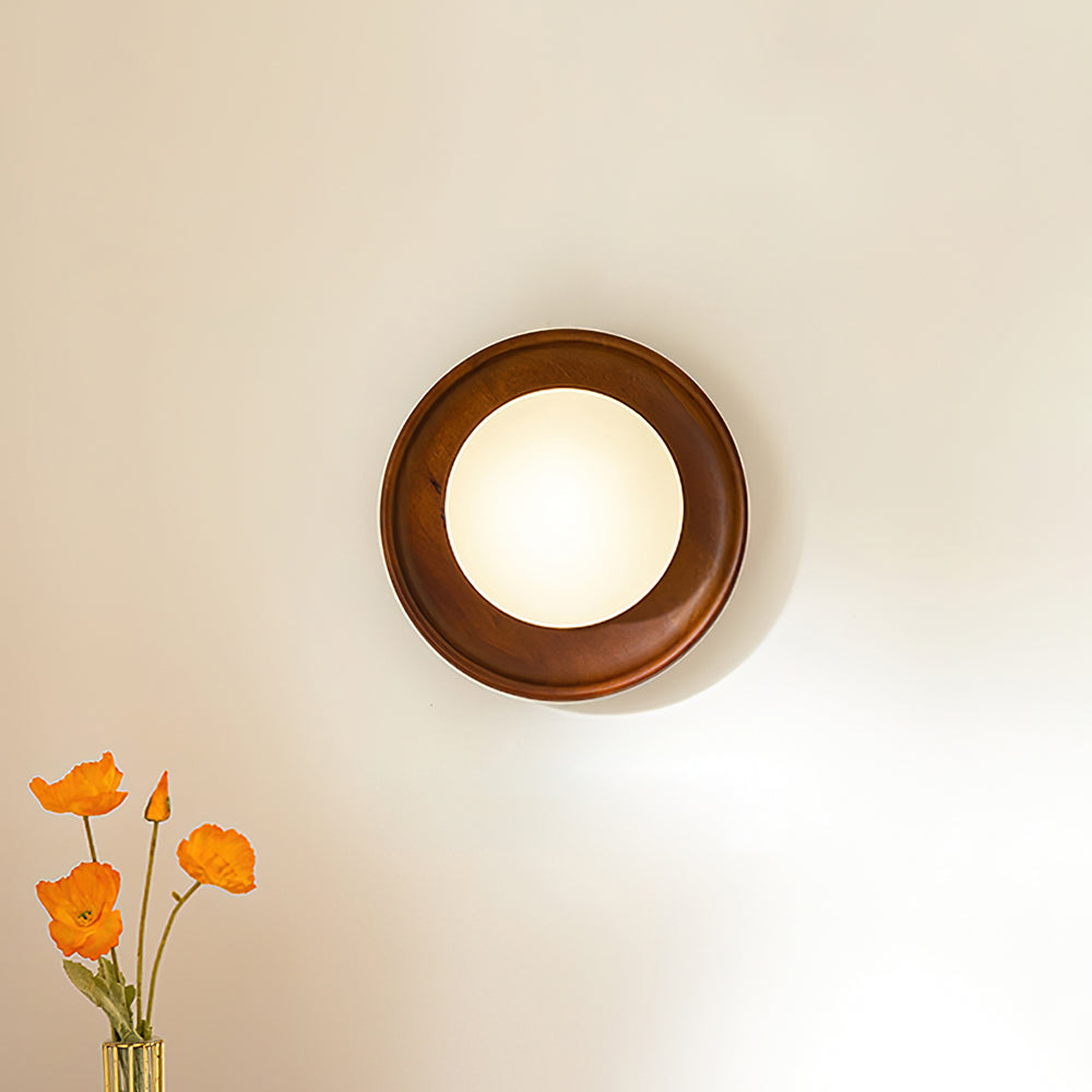Runa lampada da parete in legno