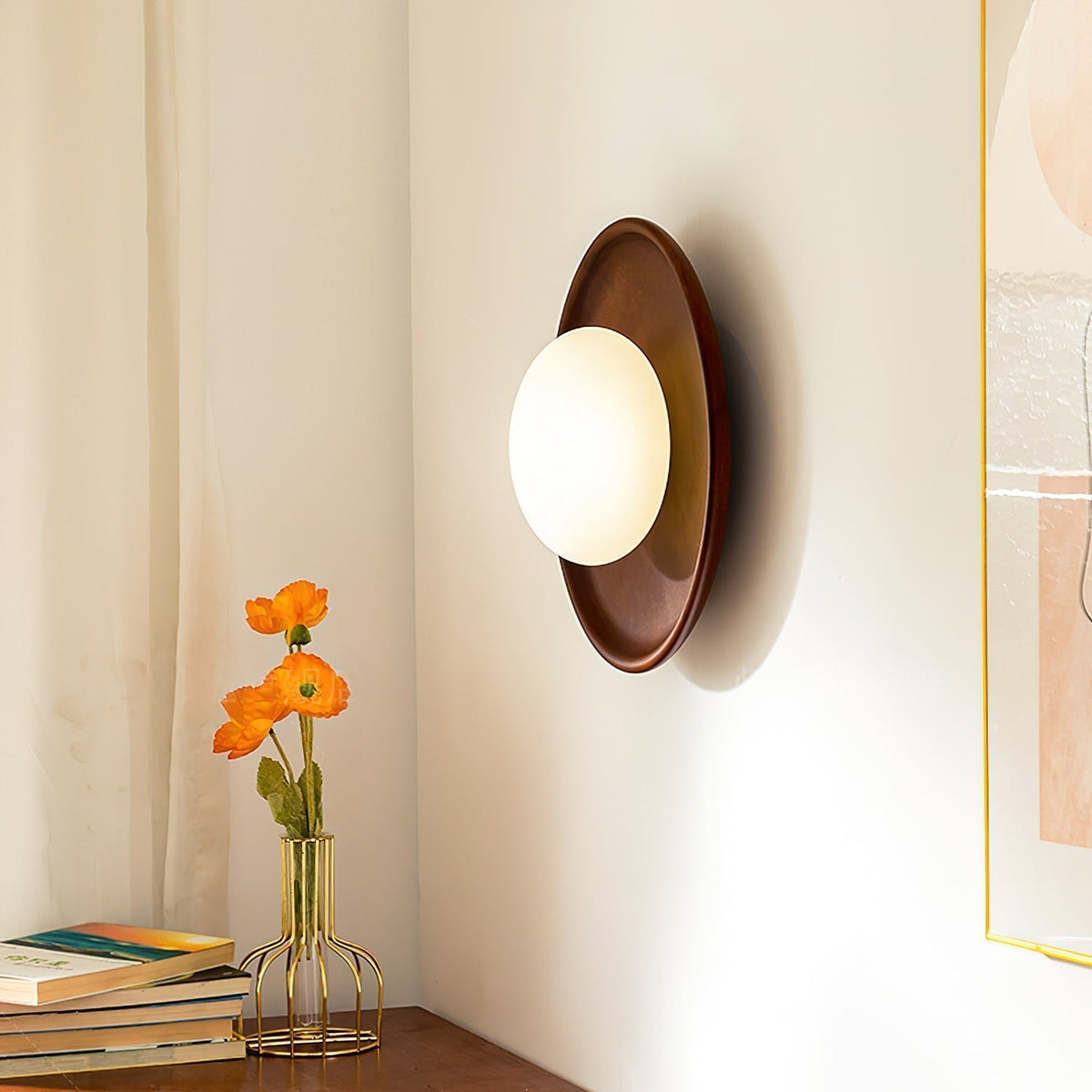 Runa lampada da parete in legno