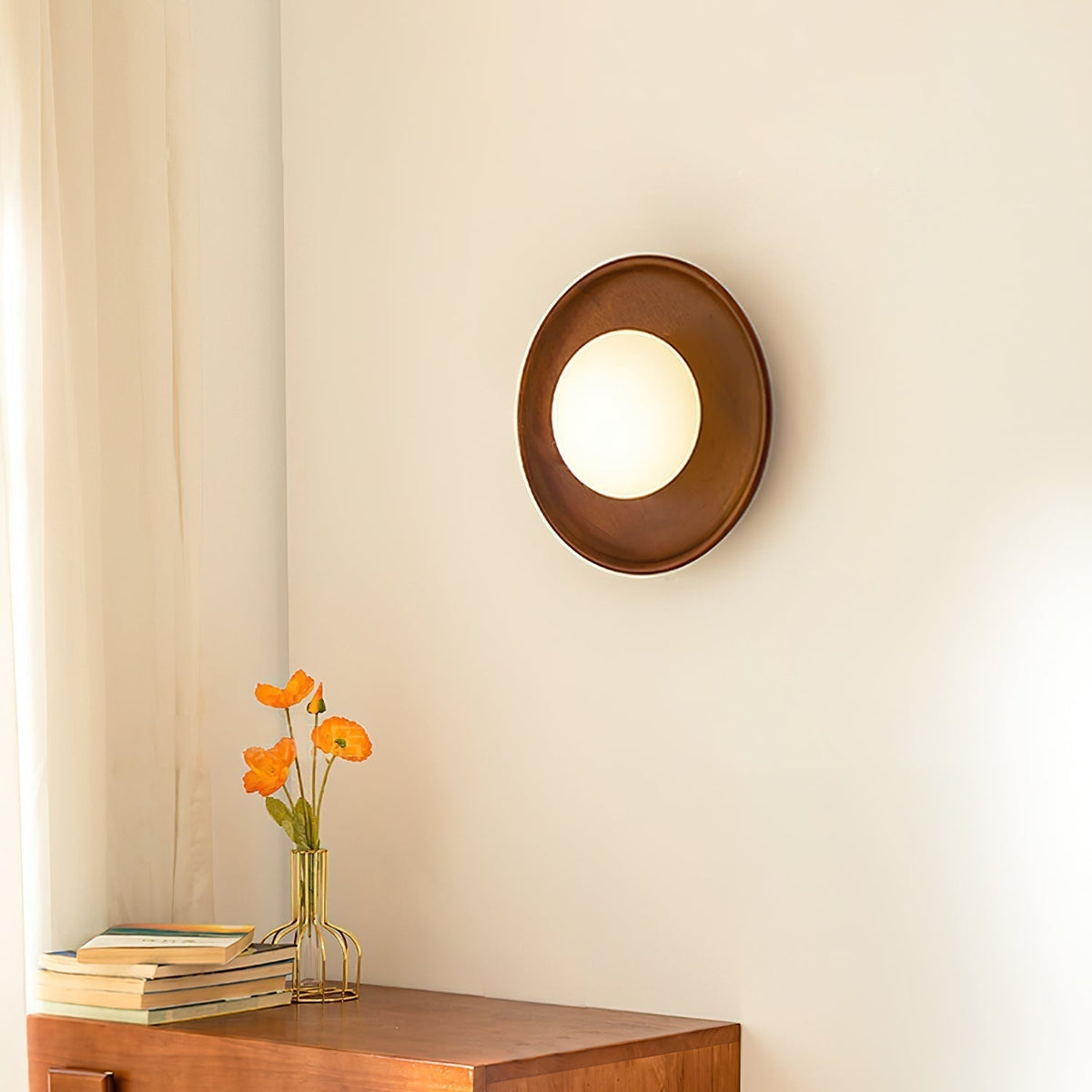 Runa lampada da parete in legno