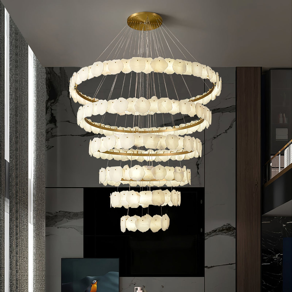 Albeine lampadario in alabastro di lusso