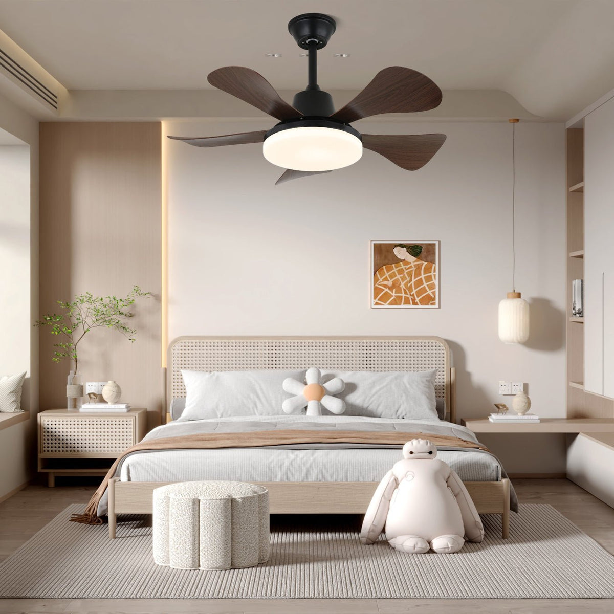 Aveline Ventilatore da soffitto con luce in legno