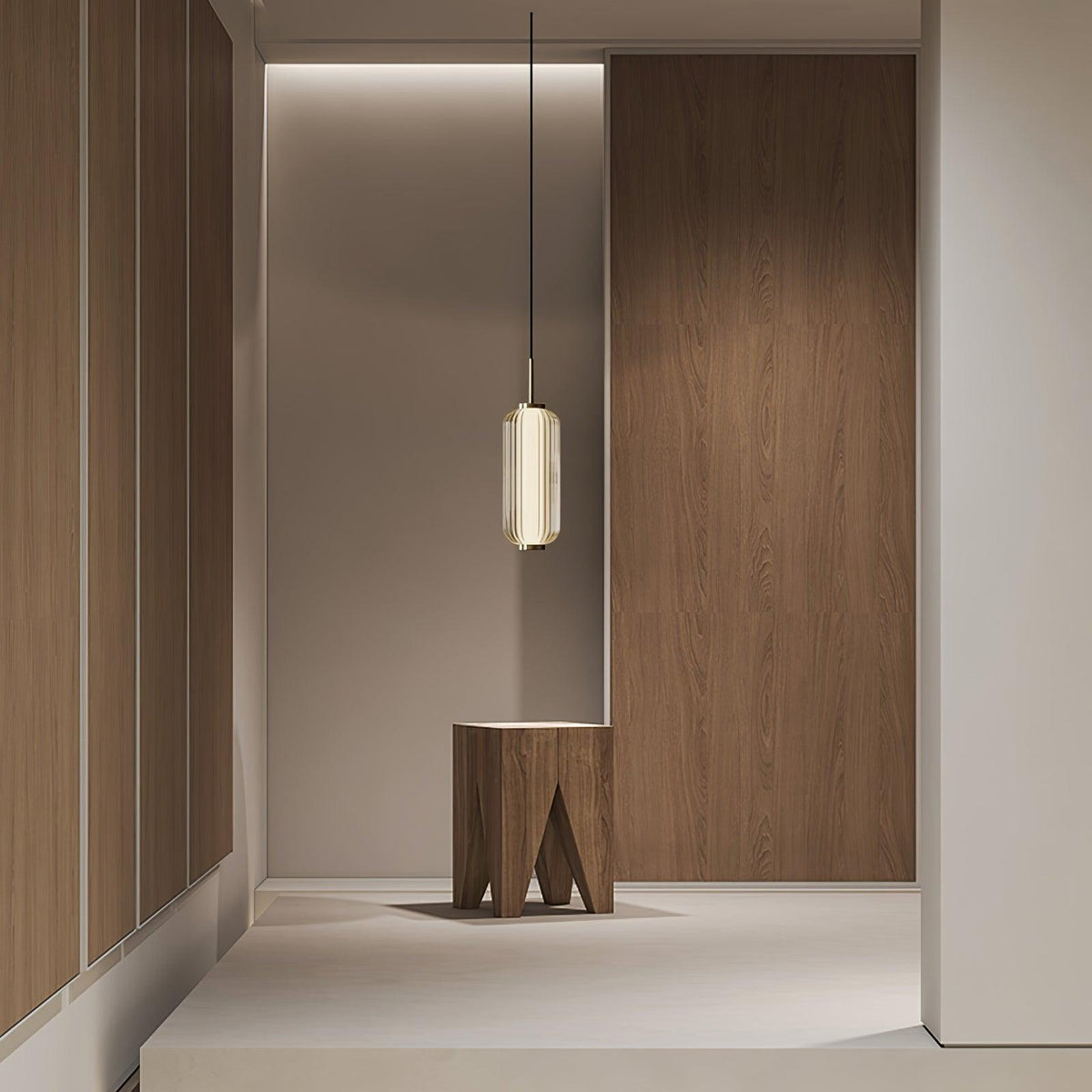 Cylindra lampada a sospensione in vetro moderna